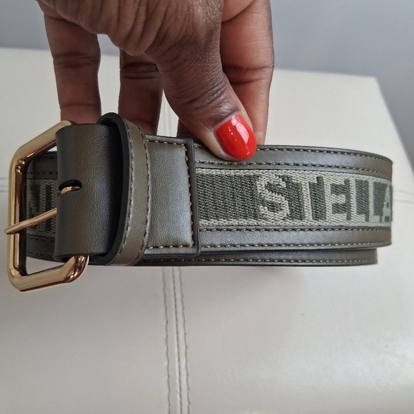 Stella McCartney Eco Monogram Fabric Olive Green and Gold Belt Size 34 main image 10